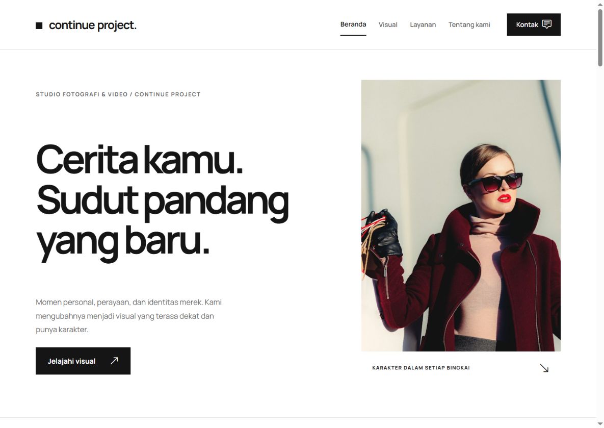 Preview versi 02 dengan layout rapi dan warna hitam putih